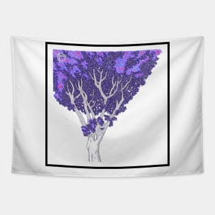 Purple Tree Circle Design Tapestry