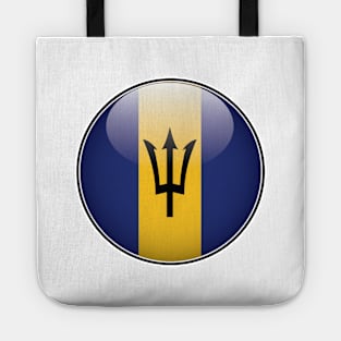 Barbados National Flag Glossy Button Tote