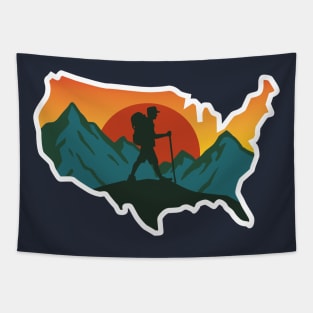 Camping walking outdoor living USA Tapestry