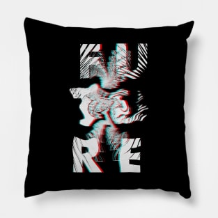 "Future" Glitchy Text Pillow