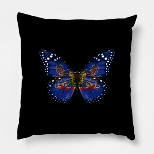 Pennsylvania Flag Butterfly - Gift for Pennsylvanian From Pennsylvania PA Pillow