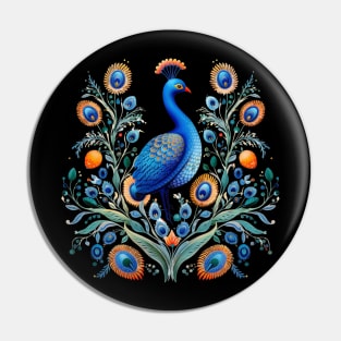 A Cute Peacock Scandinavian Art Style Pin