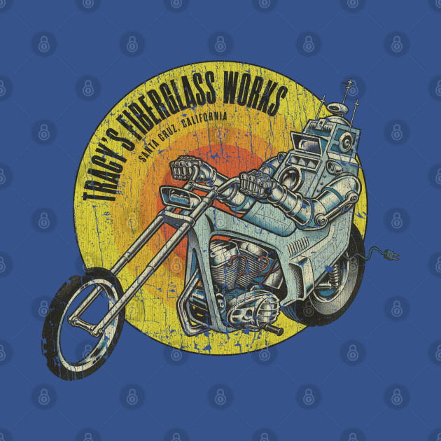 Disover Tracy’s Fiberglass Works 1970 - Motorcycle - T-Shirt