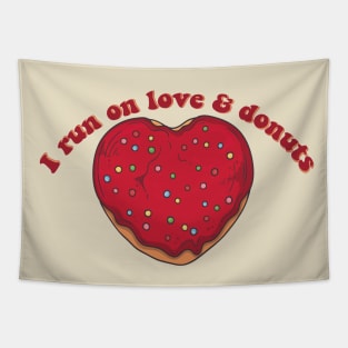 Running on Love and Donuts Tapestry