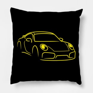 911 car sport racing race yellow Pillow