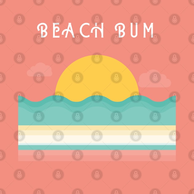Beach Bum. Retro, Vintage Beach design for the beach lovers out there. by That Cheeky Tee
