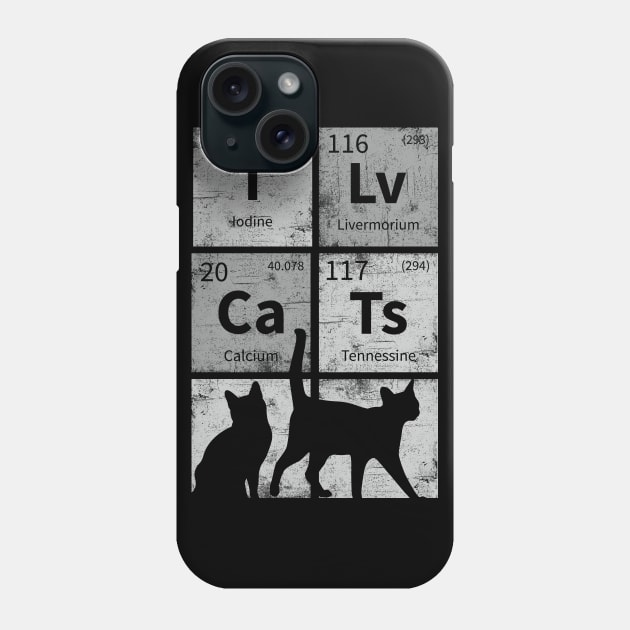 Cat lovers funny I love cats chemical elements lovely distressed design Phone Case by Keleonie