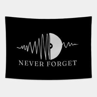 Never Forget Retro Music Disc Tapestry