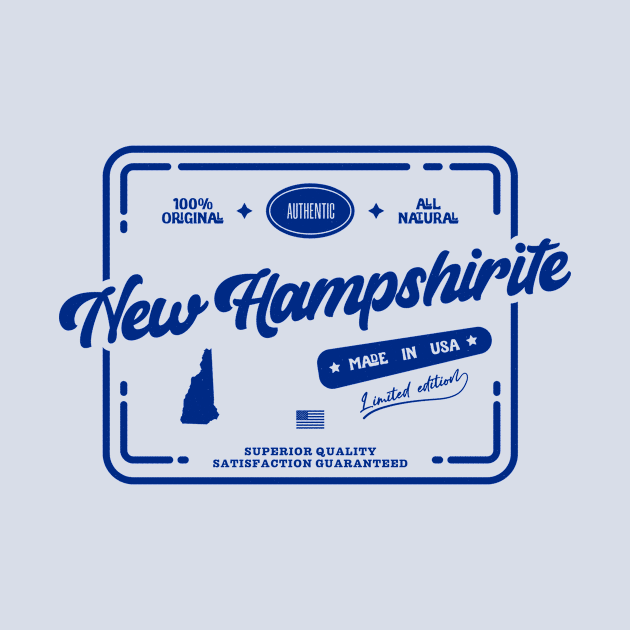 Original New Hampshirite Cool Vintage Dark Stamp Print New Hampshire Resident Gift by Space Surfer 