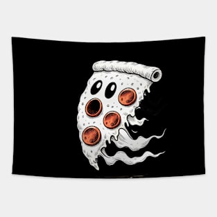 Funny Pizza Ghost Halloween Tapestry