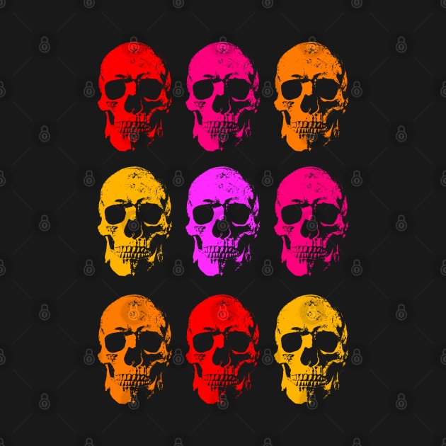 colorful linear skull art by R LANG GRAPHICS