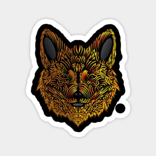 Psychedelic Fire Fox Magnet