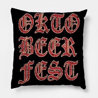 Oktobeerfest Typography Distressed Pillow