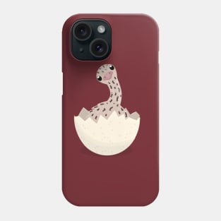 Cute baby ostrich in egg cartoon illustration Phone Case