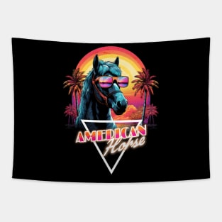 Retro Wave American Horse Vibes Tapestry