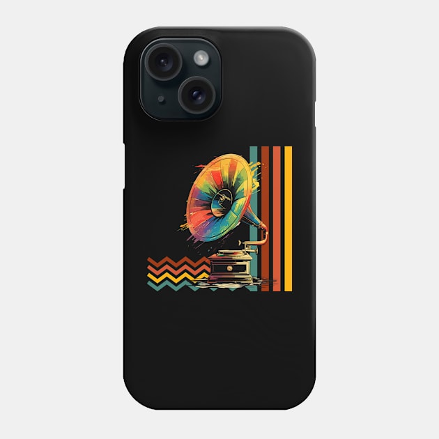 Old vinyl player Phone Case by FehuMarcinArt