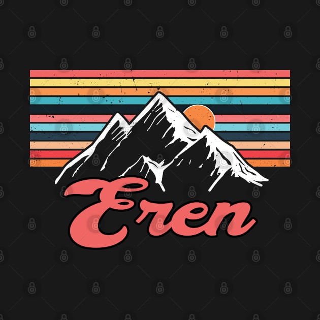 Vintage Mountain Eren Proud Name Anime Retro Styles by Cyborgs Are Kissing