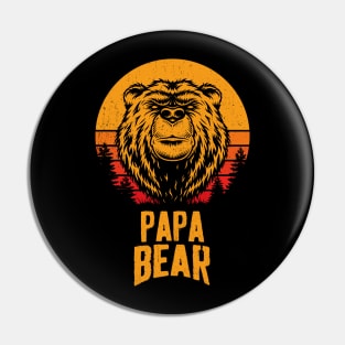 Papa Bear Vintage Retro Pin