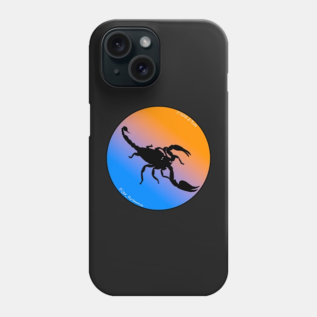 Scorpion Light Blue/Orange Gradient Phone Case by IgorAndMore