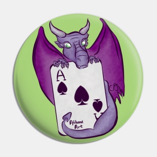 Asexual Pride Subtle Ace of Spades Dragon Pin