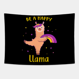 Llama With Rainbow Happy Funny Alpaca Tapestry