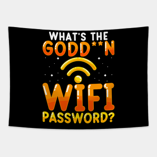 What's The Godd N Wifi Password? Funny Password Wifi Tee Tapestry