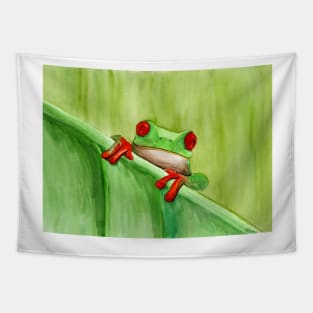 Green and red frog Tapestry