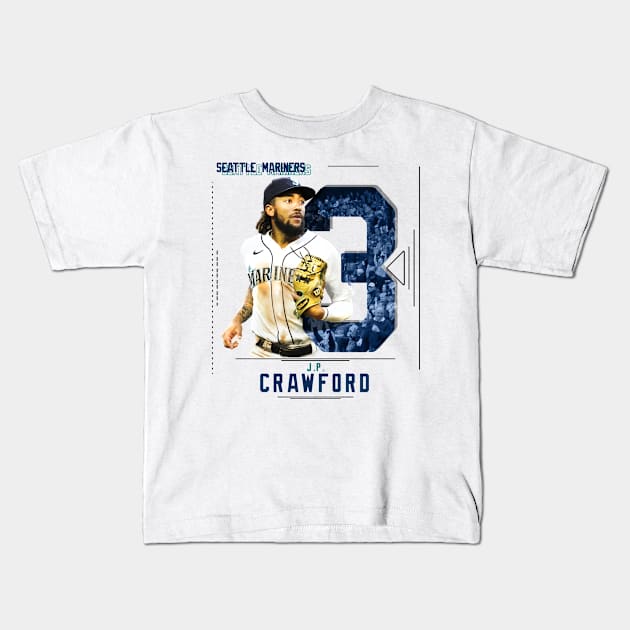 Youth J.P. Crawford Seattle Mariners Roster Name & Number T-Shirt - Green