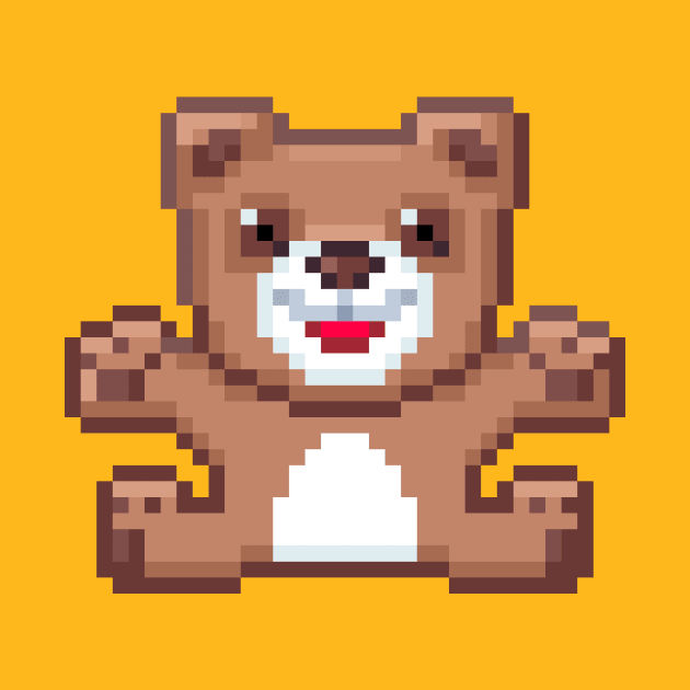 Pixel Teddy Bear by hahaha.creative