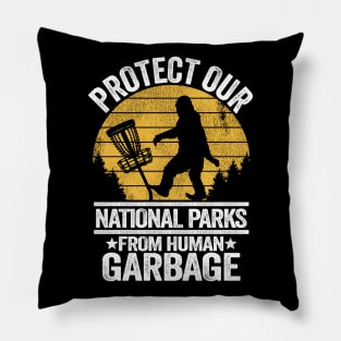 Human Garbage Funny Bigfoot Disc Golf Sasquatch Gift Pillow