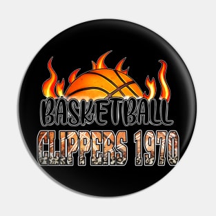 Classic Basketball Design Clippers Personalized Proud Name Pin