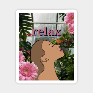 Relax in a Tropical Green House with Me Magnet