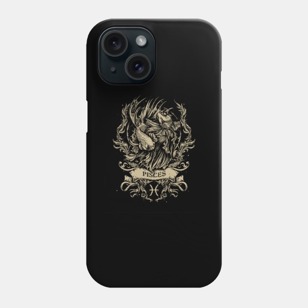 zodiac pisces Phone Case by artfery