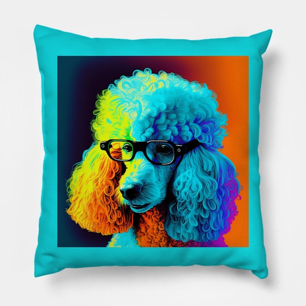 Nerdy Pop Art Poodle Pillow by Star Scrunch