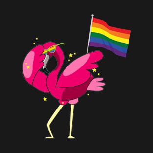 Dabbing Flamingo Gay Pride Flag LGBT Pride Gifts T-Shirt