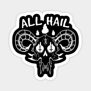 Satanic All Hail Skull Magnet