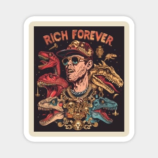 Rich Forever Dinosaur White Boi Magnet