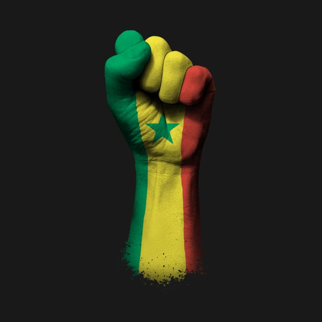 Flag of Senegal on a Raised Clenched Fist by jeffbartels