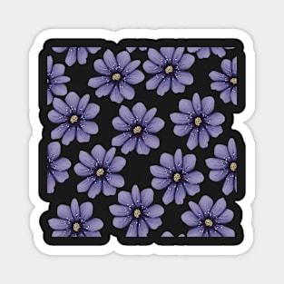 Blue hepatica pattern Magnet