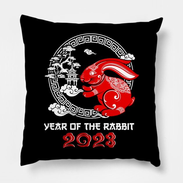 Year Of the Rabbit 2023 - Chinese Zodiac New Year 2023 Pillow by Jhon Towel