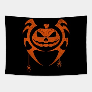 Halloween Pumpkin Spider Tapestry