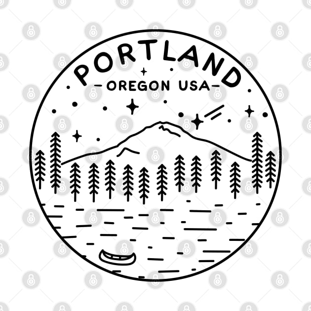 Portland Oregon USA black by Vectographers