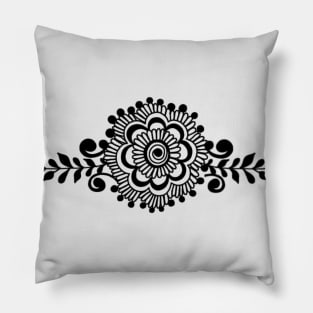 Black Henna Tattoo - Black Mehendi Motifs Pillow