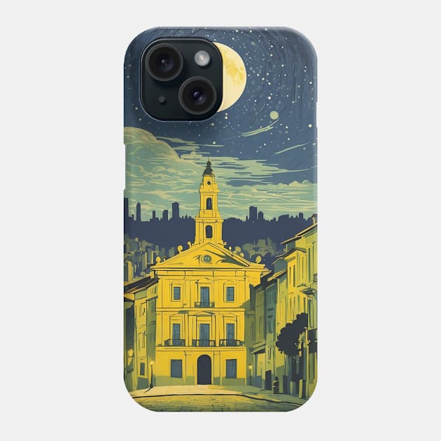 Curitiba Starry Night Brazil Vintage Tourism Travel Poster Art Phone Case by TravelersGems