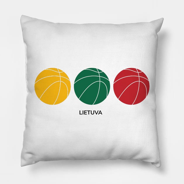 Lietuva ir krepšinis Pillow by Ernesta 