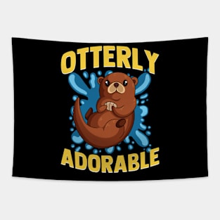 Otterly Adorable Otter Pun Tapestry