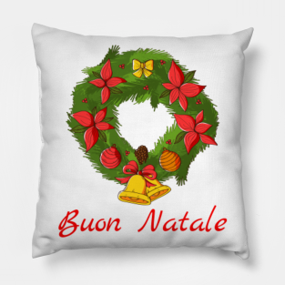 16x16 Christmas Tee Styley Italian Buon Natale Dabbing Santa Italy Italia Christmas Throw Pillow Multicolor 