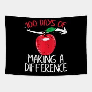 100 Days Of Difference Apple 100Th Day School Teacher Tapestry