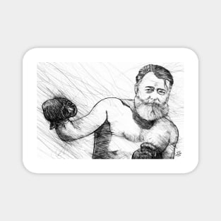 ERNEST HEMINGWAY pencil portrait .1 Magnet