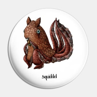 Squiddel Cartoon Illustration Pin